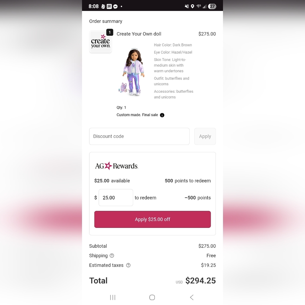 Create Your Own american girl doll BNIB